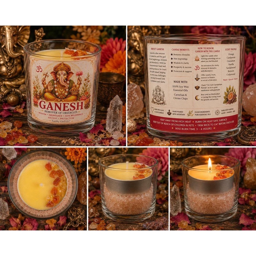 Ganesh Tea Light Candle Set